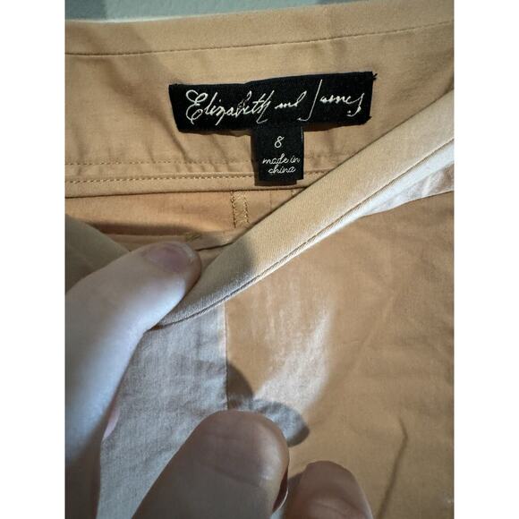 ELIZABETH AND JAMES Shorts M Paperbag 3.5" Chambray Walking Pull On Cotton Beige - Picture 2 of 3